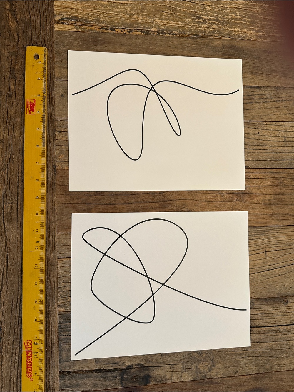 Minimalist Abstract Line Art Prints - Black on White (Set of 2)